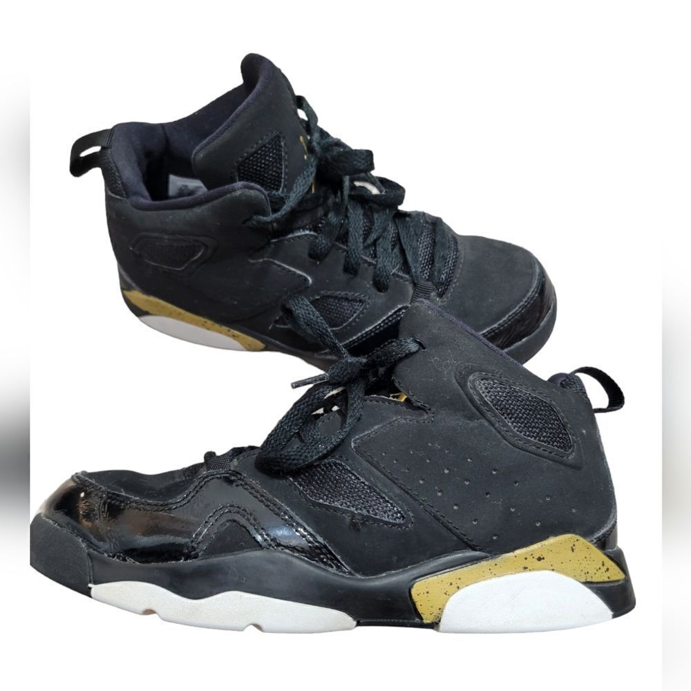 Jordan Kids Black and Gold High-Top Sneakers